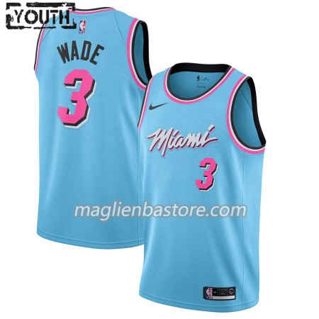 Maglia NBA Miami Heat Dwyane Wade 3 Nike 2019-20 City Edition Swingman - Bambino